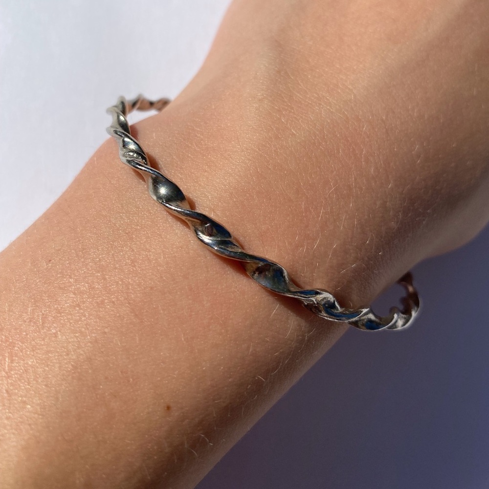silver twist cuff bracelet